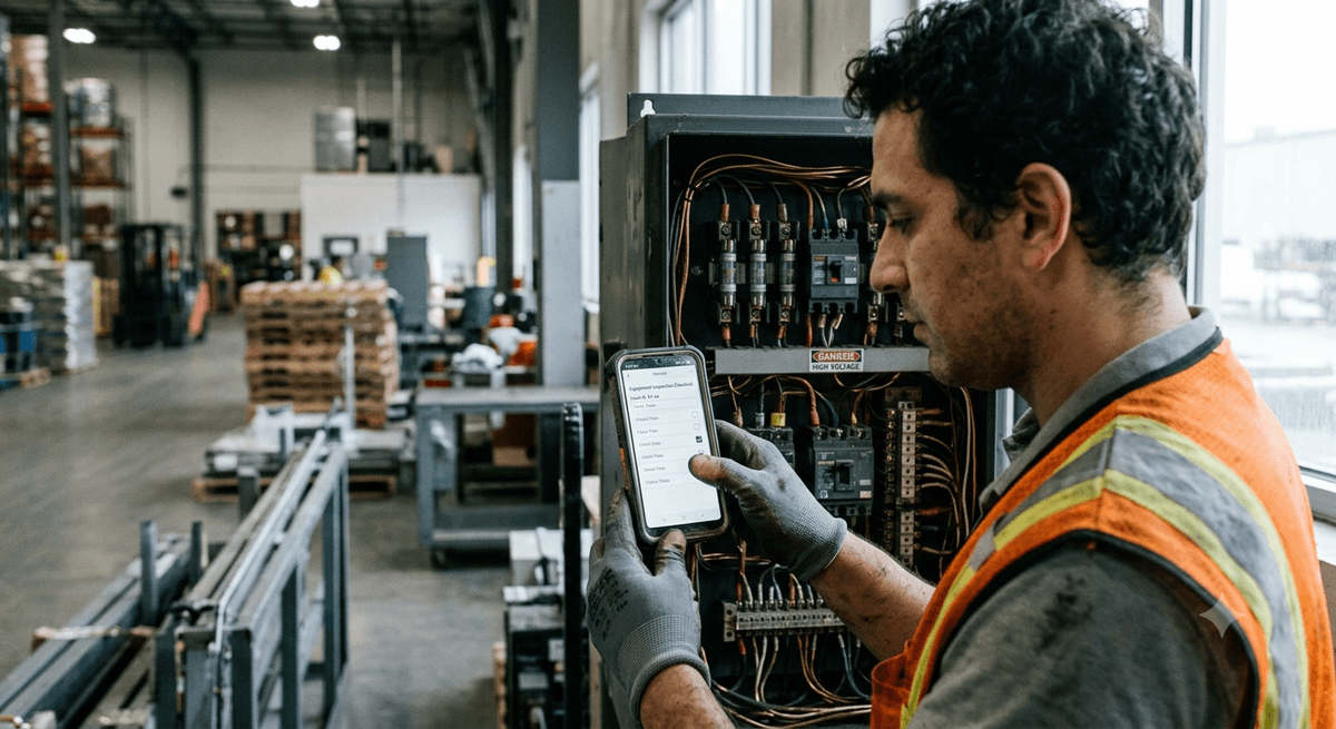Técnico registrando una inspección en Tervo